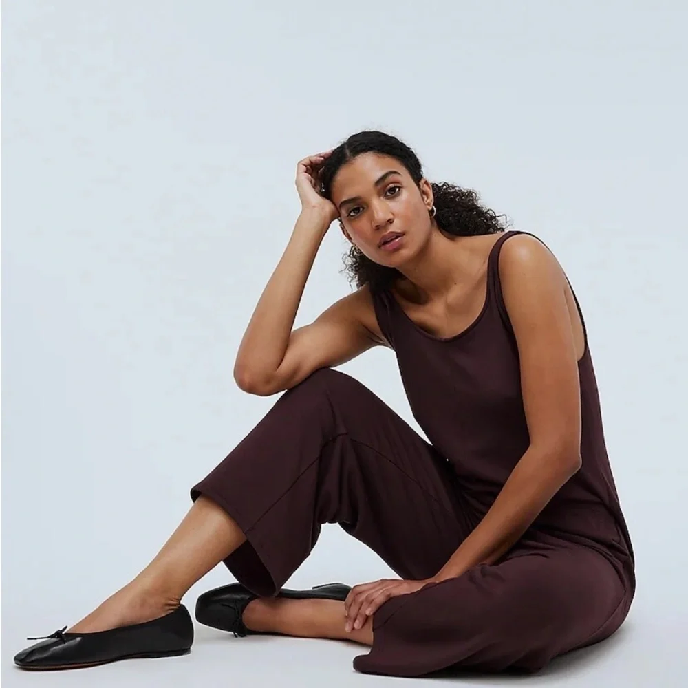 MADEWELL •  Soft Pull-On Jumpsuit, Maroon • X-SMALL
